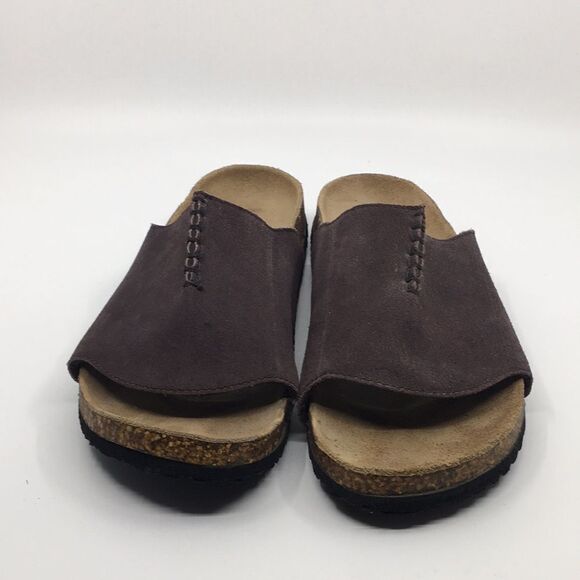 ESNY brown suede cork sole comfort sandals Sz 11 - Picture 4 of 15